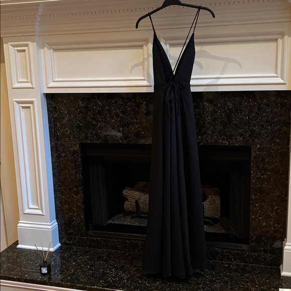Zara open back long black dress with ties sz.XS - Picture 12 of 16